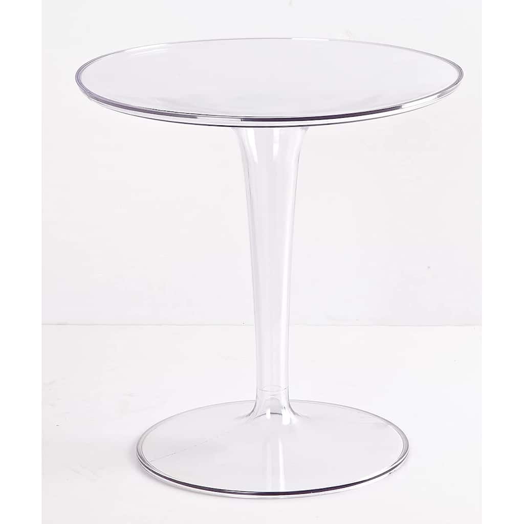 19"D Round Tulip Base Side Table, Translucent PC