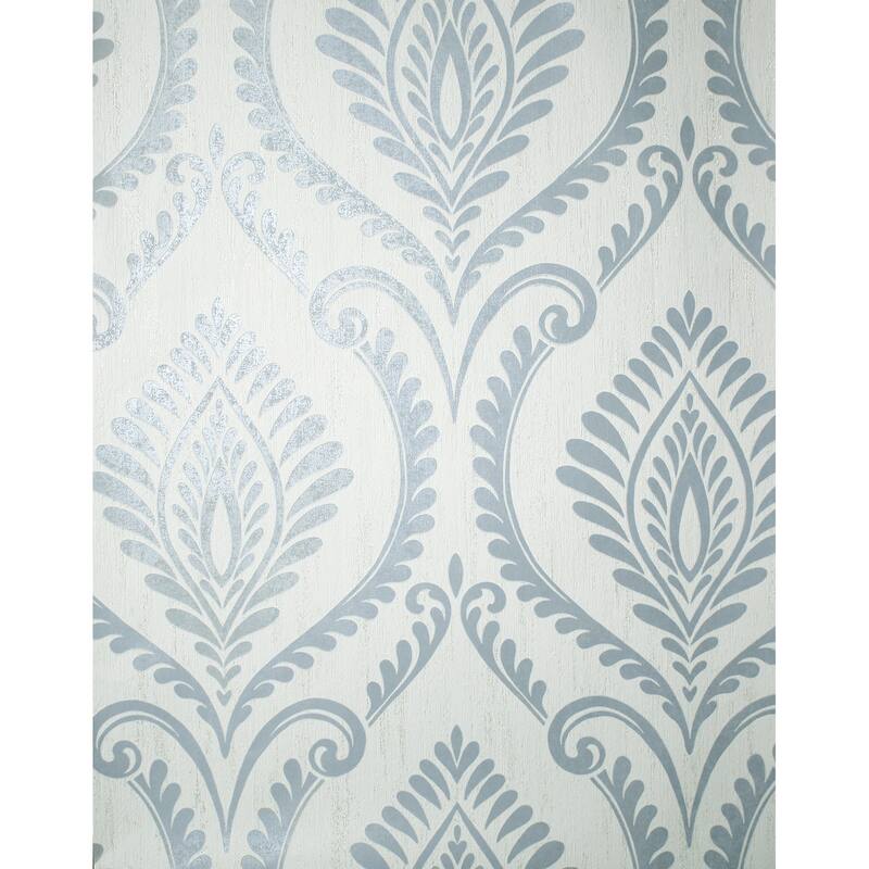 Fine Decor Estelle Light Blue Damask Wallpaper