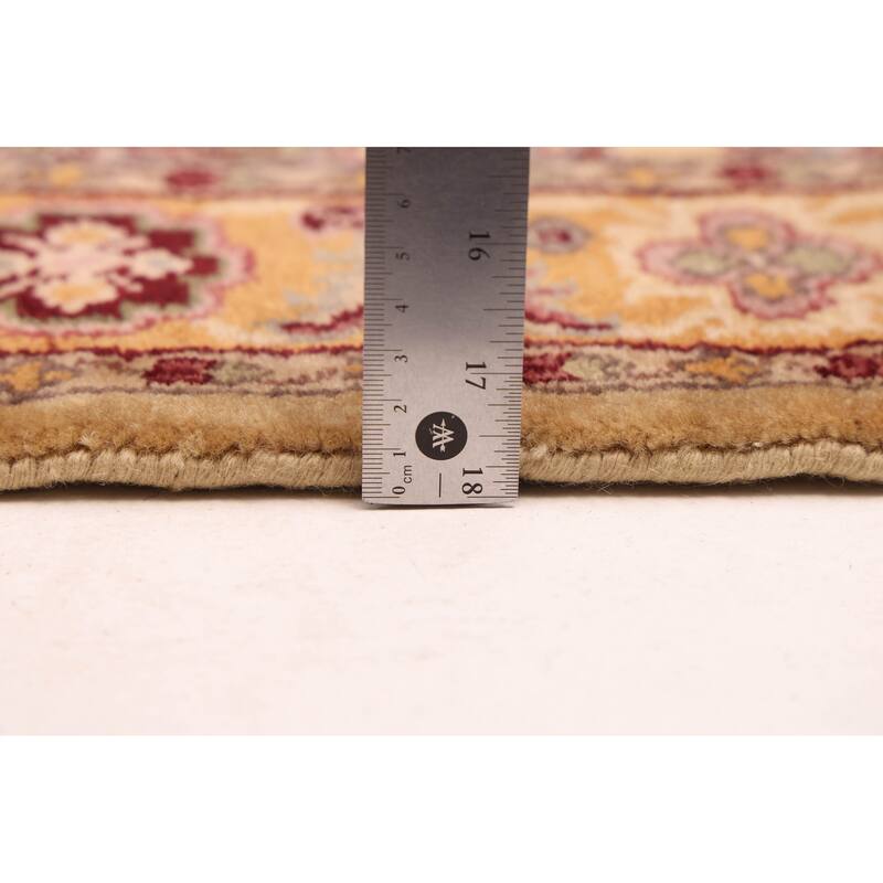 ECARPETGALLERY Hand-knotted Finest Agra Jaipur Light Yellow Wool Rug - 2'6 x 12'2