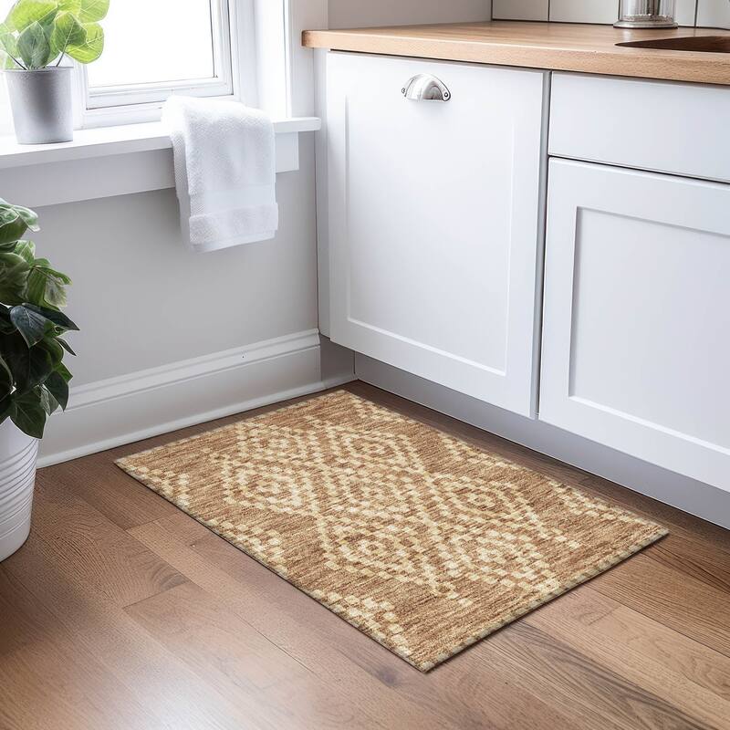 Machine Washable Indoor/ Outdoor Chantille Boho Moroccan Rug