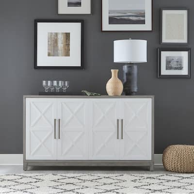 Palmetto Heights Two-Tone Shell White & Driftwood Accent Buffet