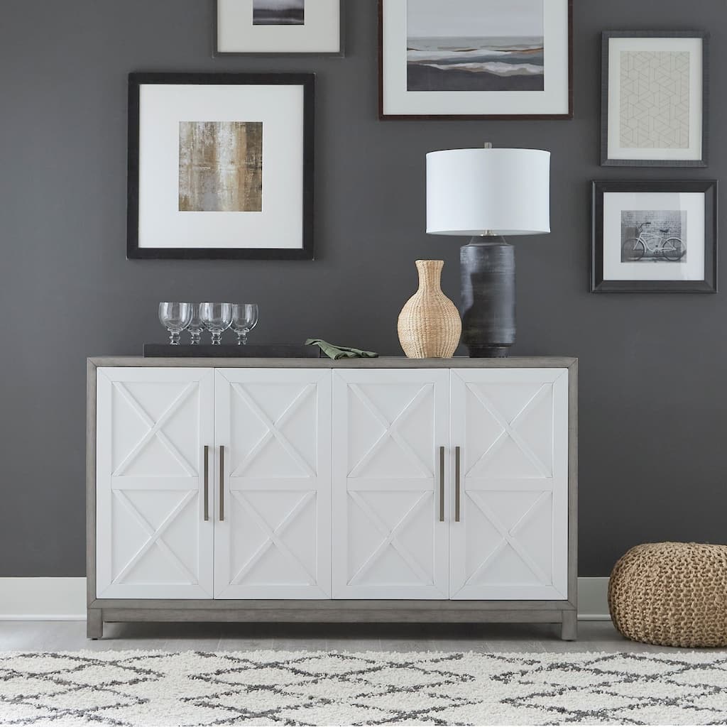 Palmetto Heights Two-Tone Shell White & Driftwood Accent Buffet