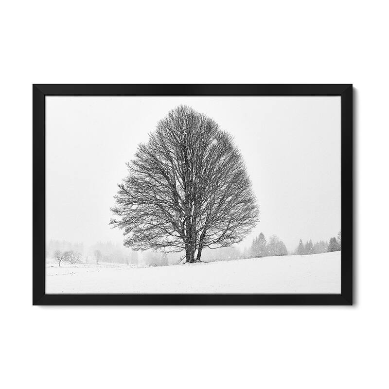 Lonely Tree Premium Framed Poster by Martin Froyda - Black - 32x24x1