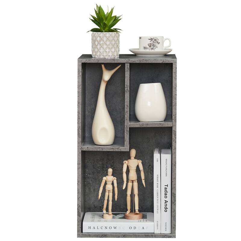 3-Shelf Cube Bookcase – Industrial Storage Bookshelf for Bedroom & Living Room