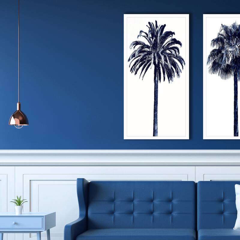 Palm Tree Blue III Framed Art Giclee Under Glass