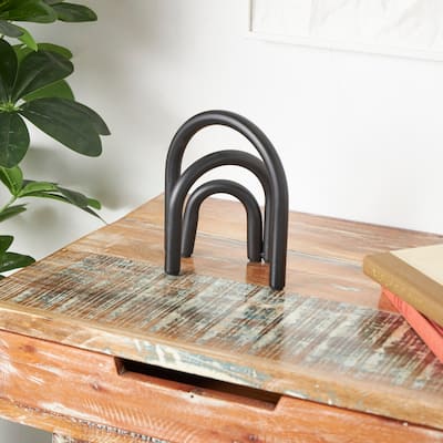 Gold or Black Metal Overlapping Arch Geometric Sculpture