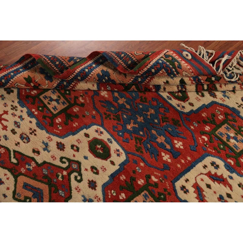 Geometric Anatolian Turkish Rug Handmade Wool Carpet - 5'4" x 6'2"