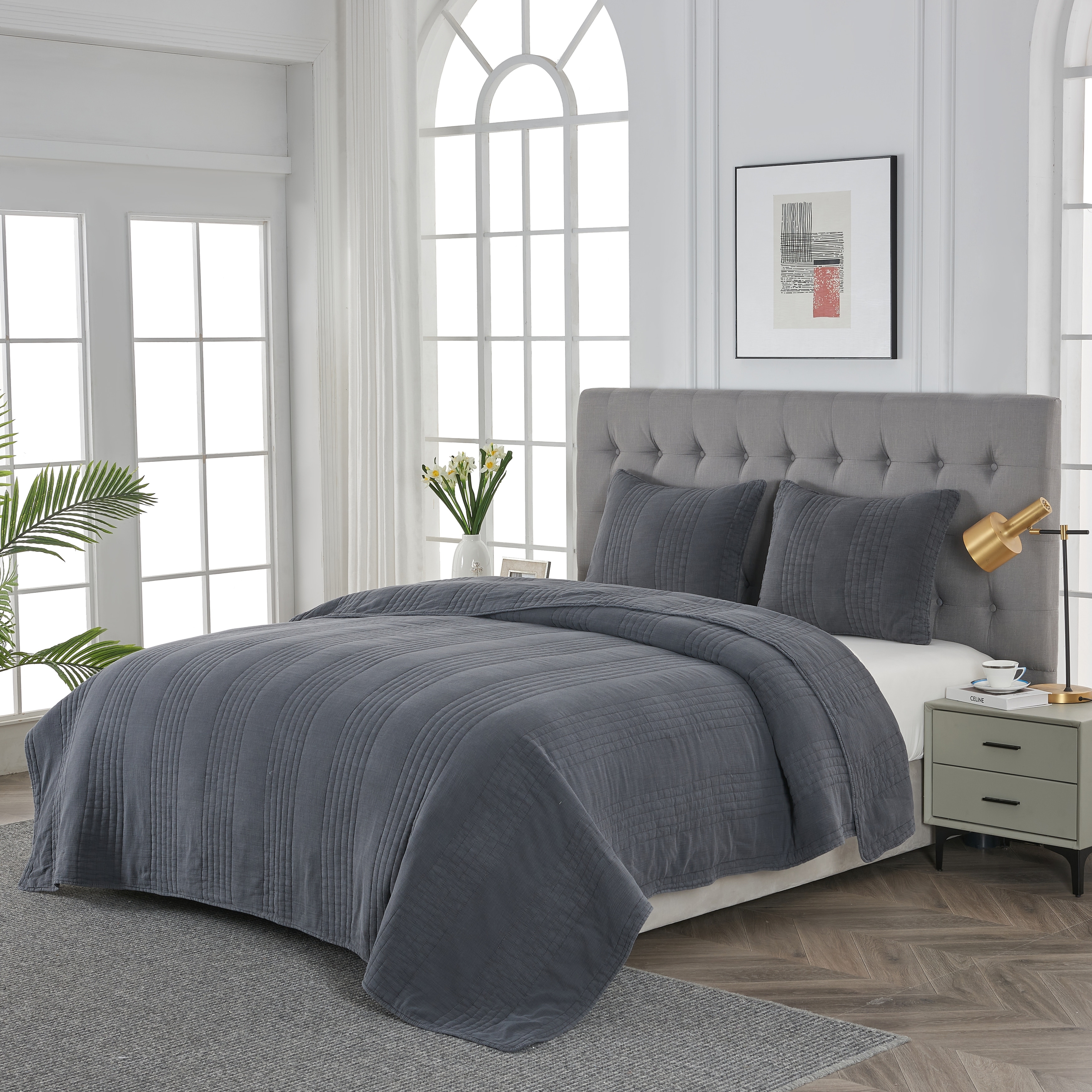 Stonewash Classic Cotton Quilt & Coverlet Set - Picture 12 of 75