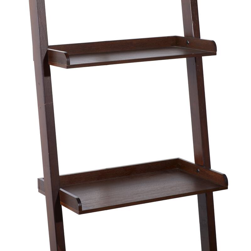 White or Brown Wood 5 Shelves Shelving Unit