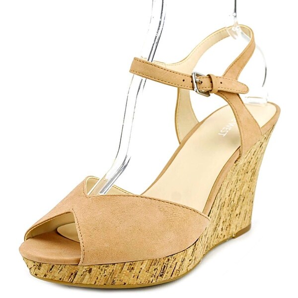 nine west nude wedges