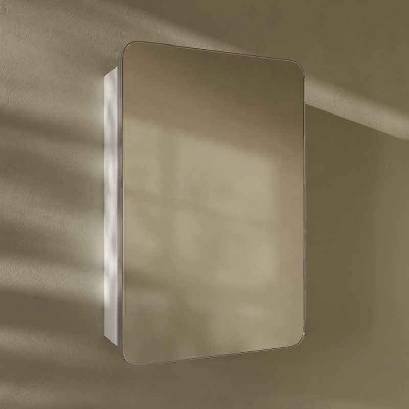 Pierre 20 X 30 Rectangle Recessed/Wall Mount Medicine Cabinet With Mirror In Polished Chrome - 20 x 30