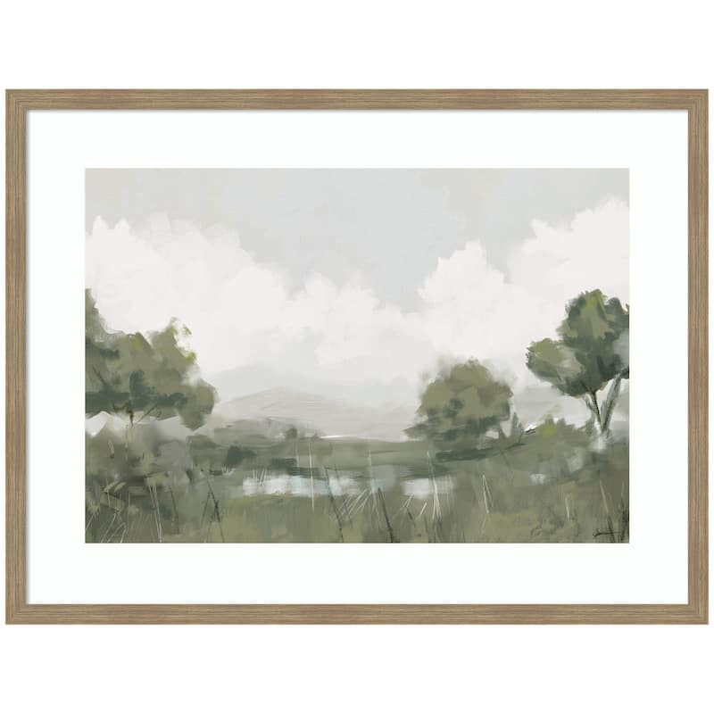 Kate and Laurel Shades of Olive 23x33 FC by Mary Sparrow Framed Wall Art Print - 42 x 32