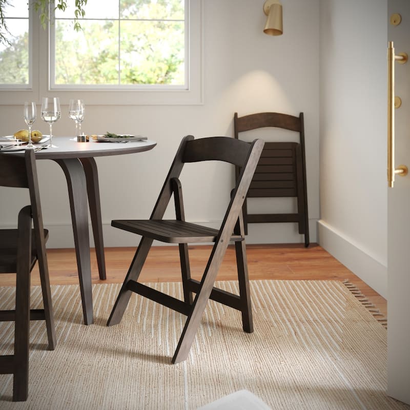 4PK Comm. Grade Solid Wood Portable Folding Dining Chair - 17.5"W x 18"D x 31.25"H