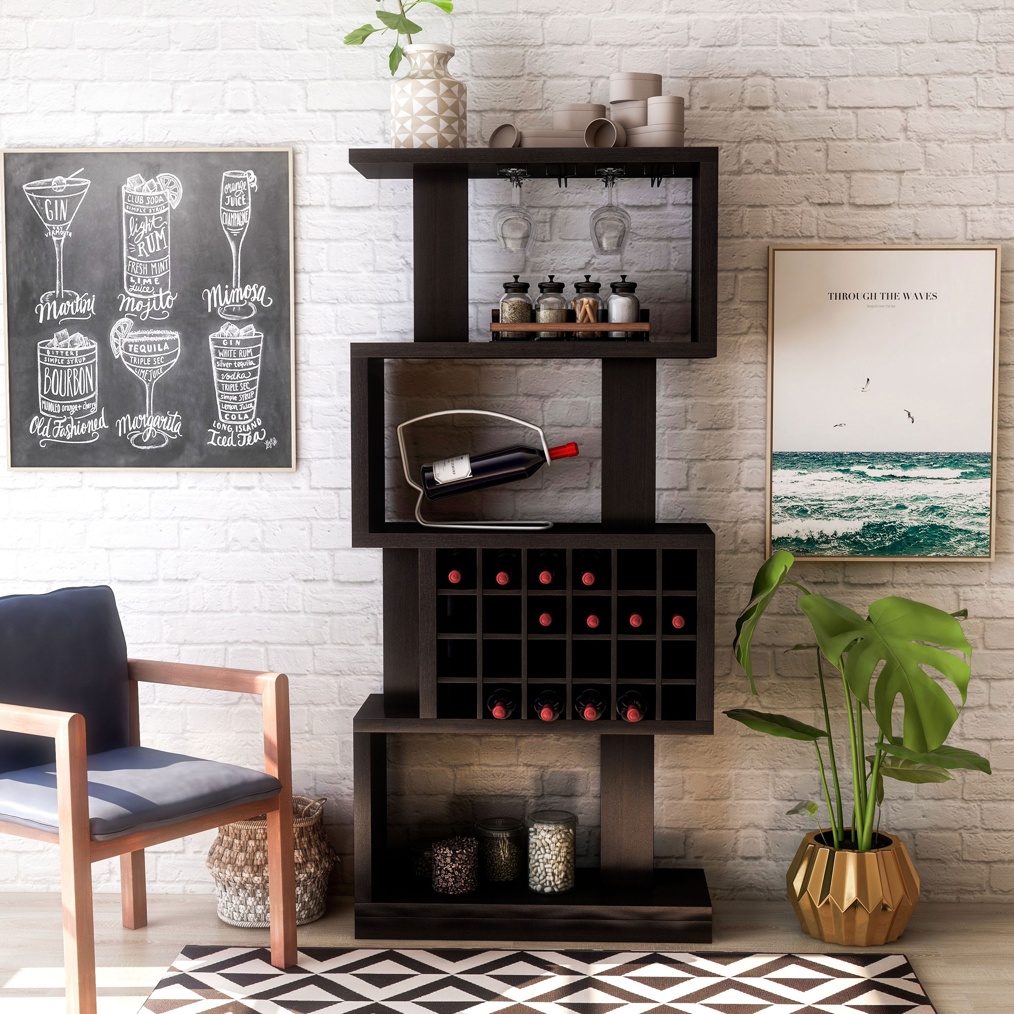 Space saving shop bar cabinet