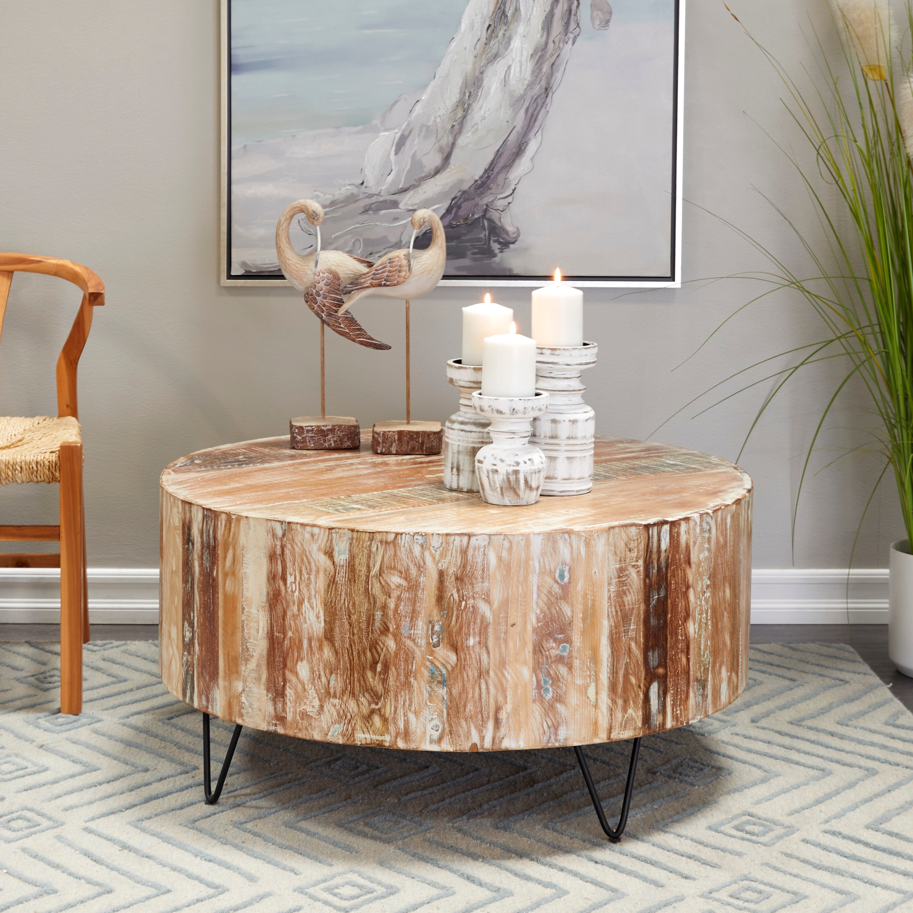 Wood hairpin coffee shop table