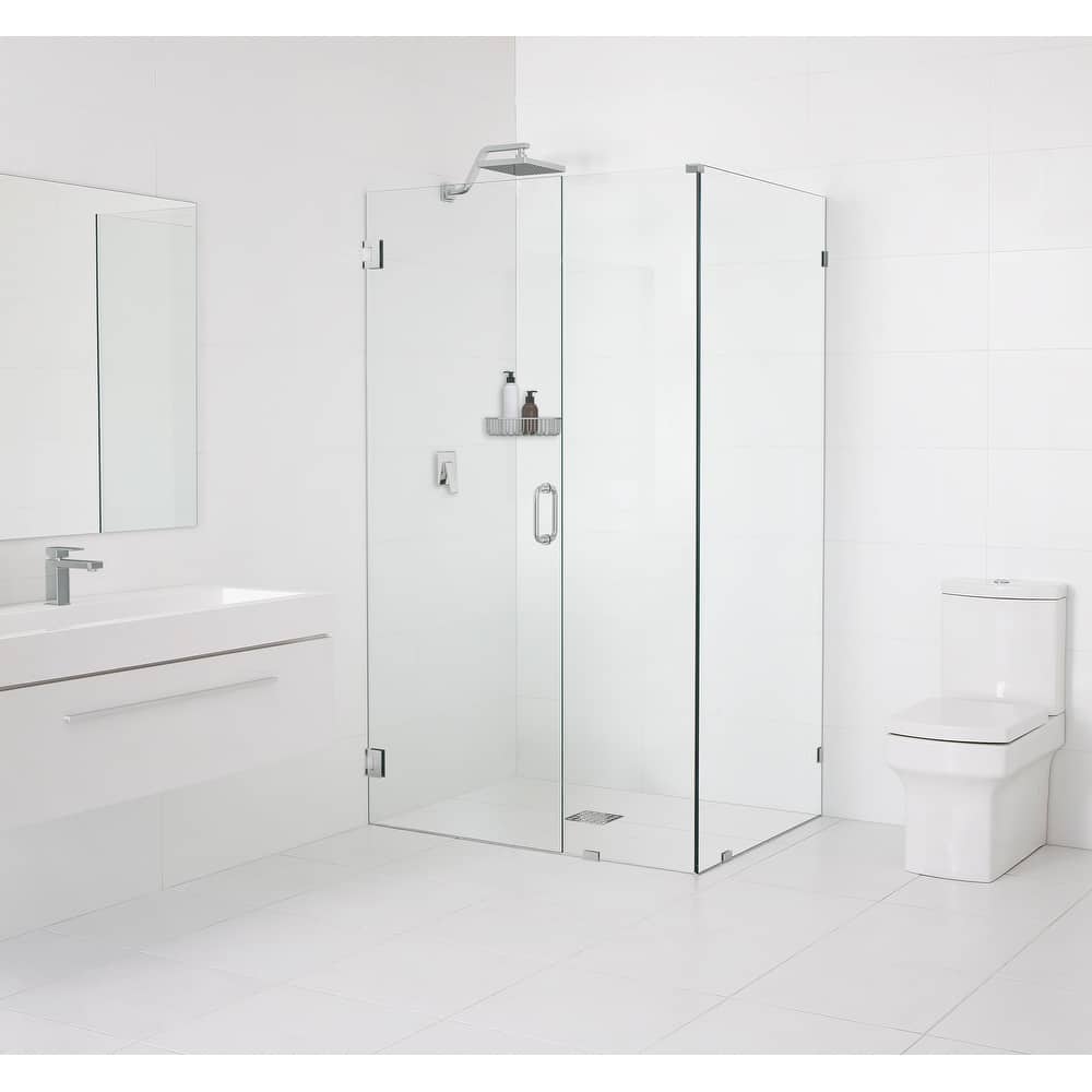 Glass Warehouse 78" x 46" x 32" Frameless 90 Degree Shower Enclosure - Wall Hinge