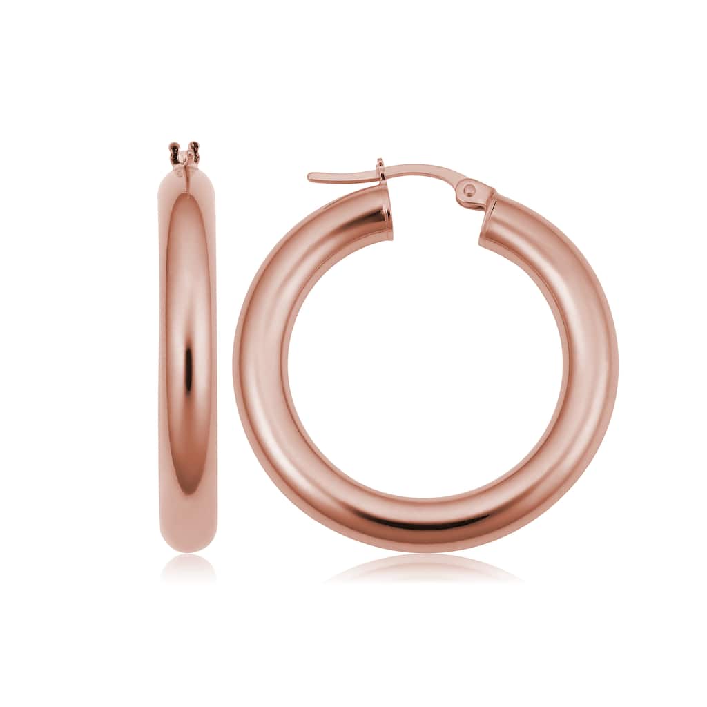 Joelle Collection Gold Earrings 14K Rose Gold 4x20 MM
