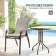 preview thumbnail 13 of 16, Outsunny 3 Pieces Outdoor Bistro Set, Small Patio Set with Stackable Mesh Chairs and Glass Top Table