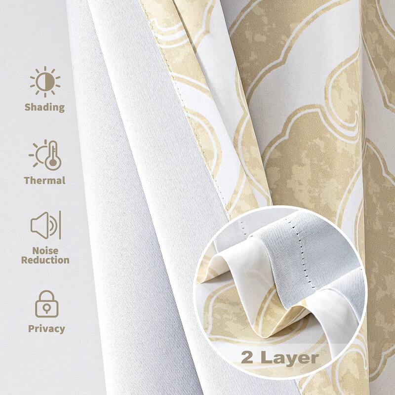 DriftAway Rory curtain 2 Panels Set for Living Room Boho Medallion Chic Drapes