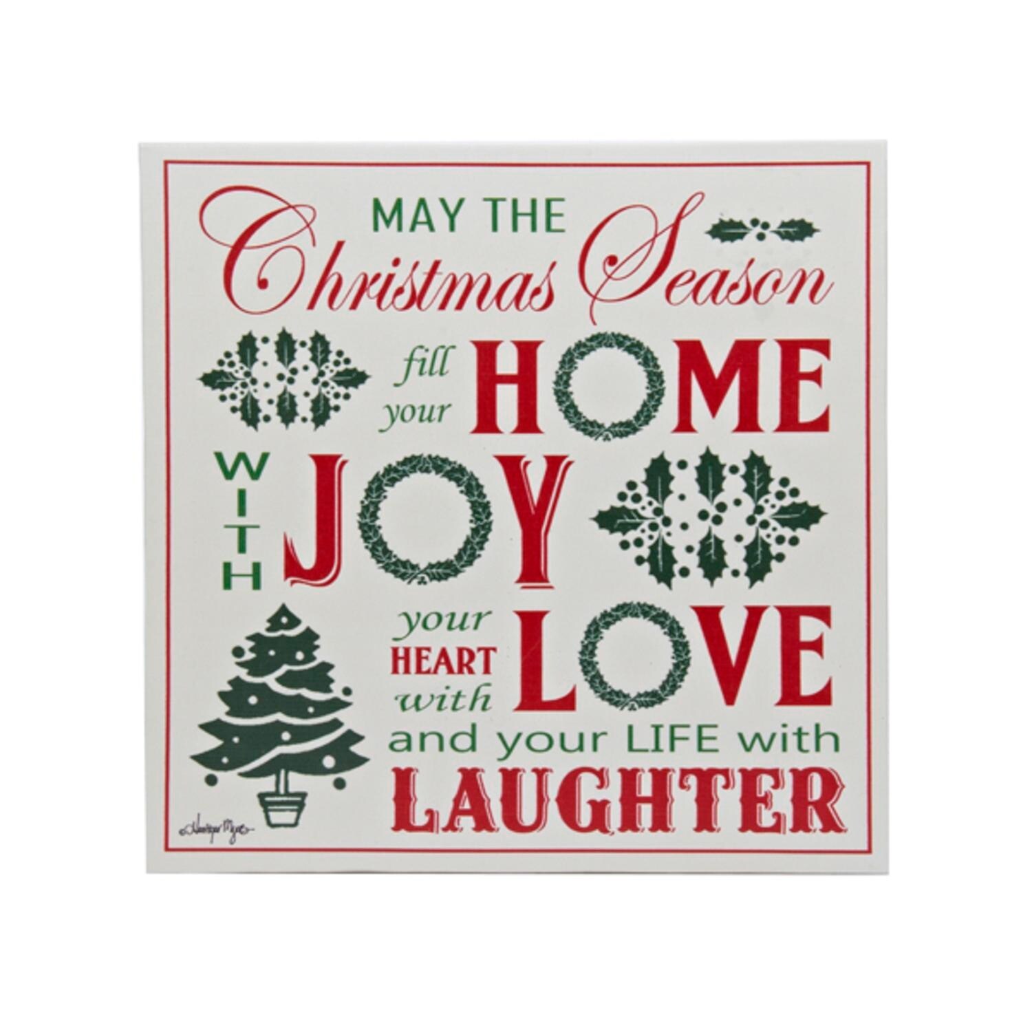 Shop Pack Of 4 White Red And Green Christmas Wall Decor Plaques