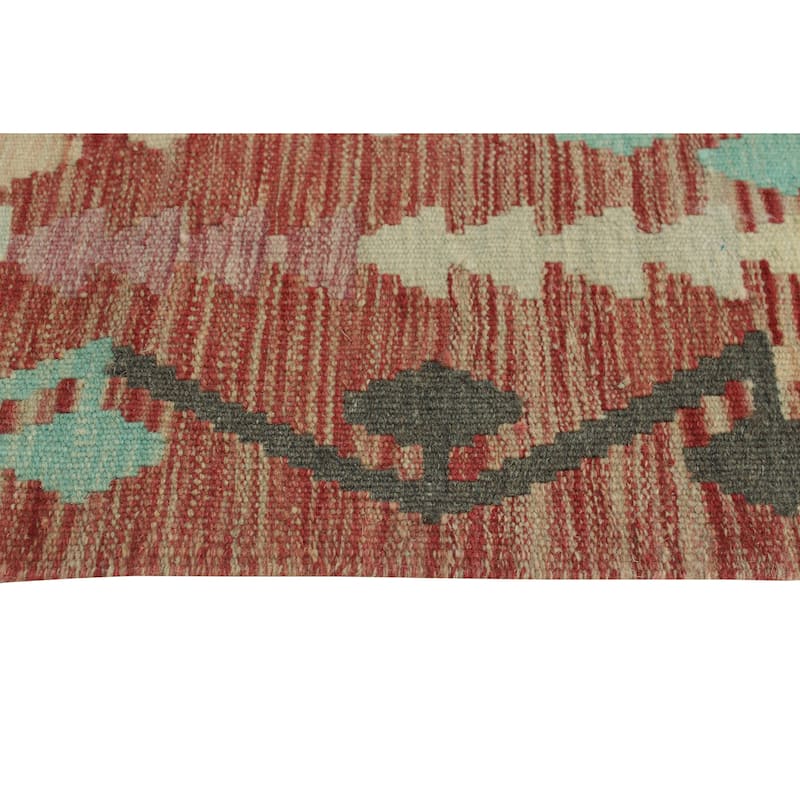 Sun Faded Flatweave Silvia Red/Ivory Runner - 2'9" x 9'9"