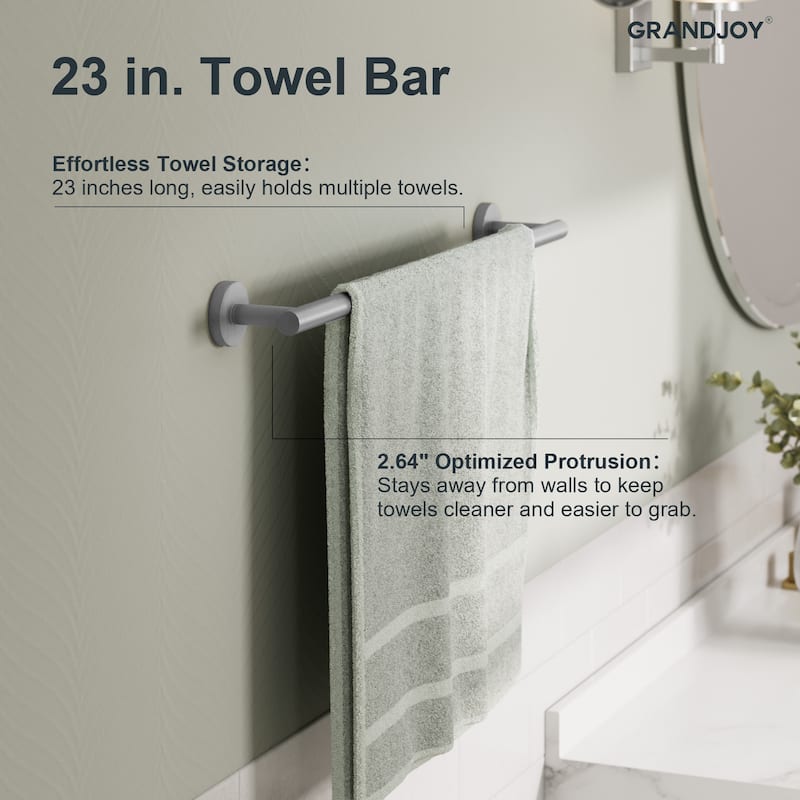 GRANDJOY 4-Piece Bath Towel Bar Rack Towel Holder Stainless Steel Hardware Set