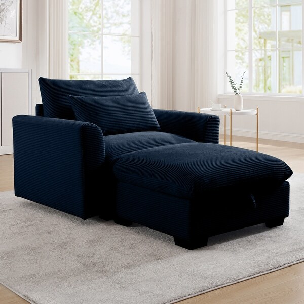 Oversize Sofa Chair, Armchair with Waist Pillow&Storage Oversize Sofa Chair, Armchair with Waist Pillow&Storage