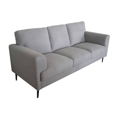 Vickery Light Gray Linen Upholstery with Loose Back Sofa