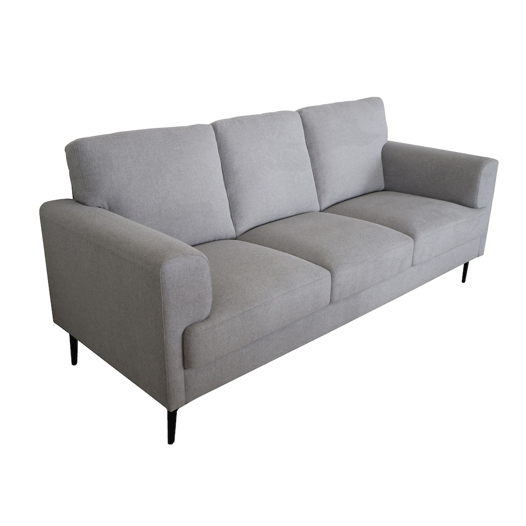 Vickery Light Gray Linen Upholstery with Loose Back Sofa