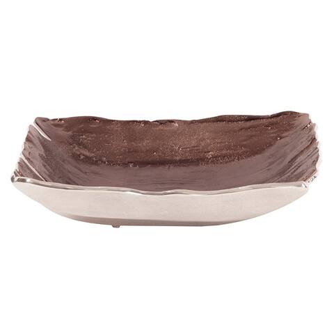 Square Smoky Bronze Aluminum Bowl, Small - 3H x 12W x 12D