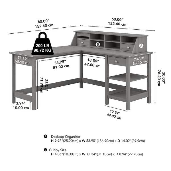 Broadview 60W L Shaped Computer Desk with Organizer by Bush Furniture