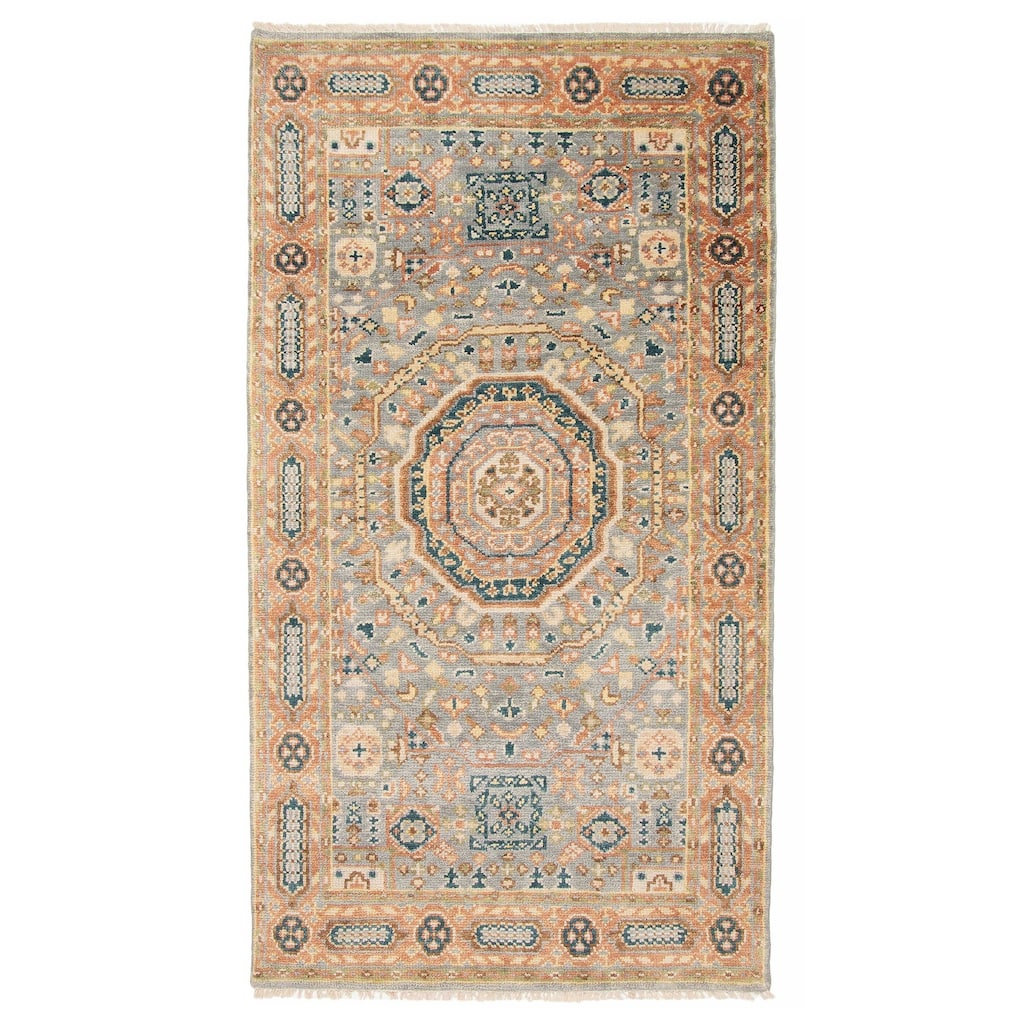 ECARPETGALLERY Hand-knotted Jules Serapi Light Blue Wool Rug - 4'8 x 8'2