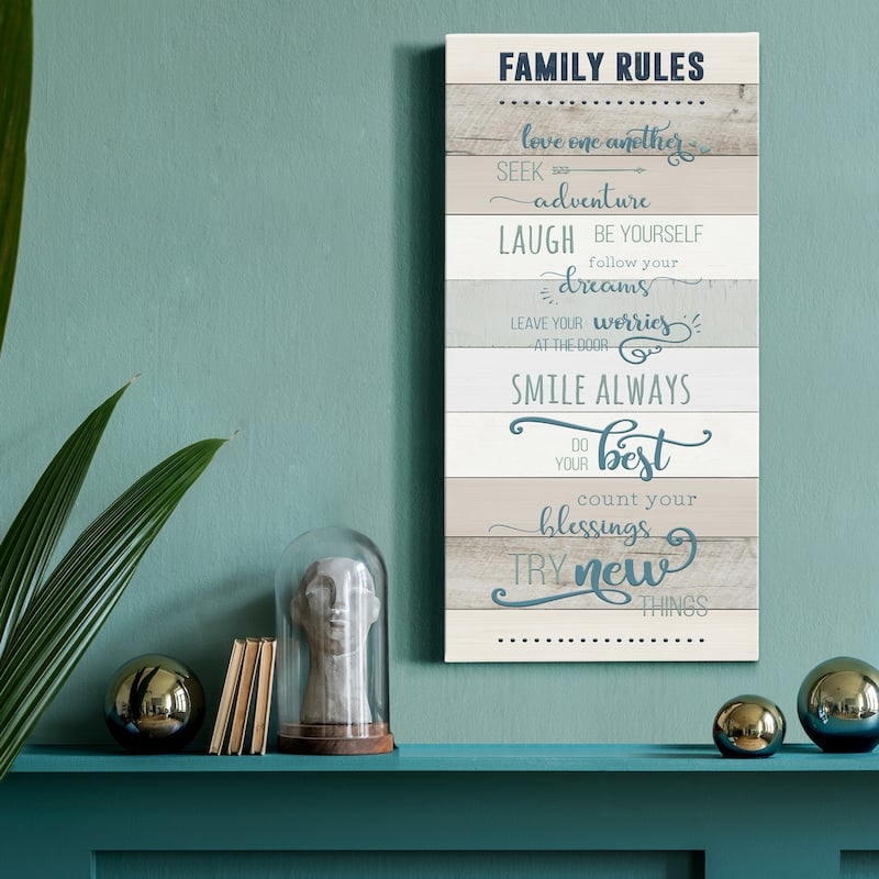 Family Rules- Premium Gallery Wrapped Canvas - Ready to Hang