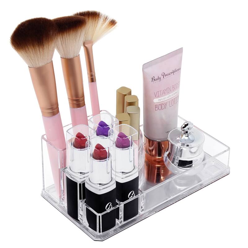 Sorbus Clear Acrylic Mini Makeup Organizer With 8 Slots - 6.75" L x 3.75" W x 2.7" H