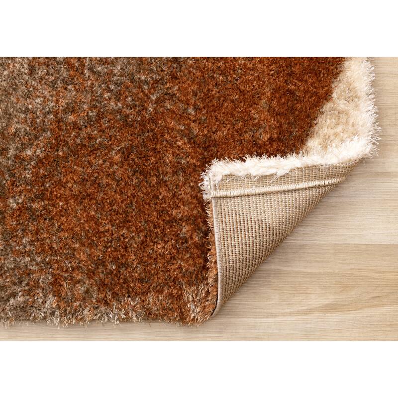 Orange Taupe Cream Sandbanks Soft Living Room Rug
