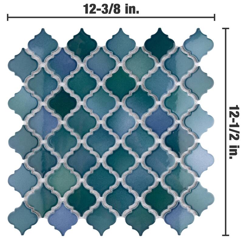 Merola Tile Hudson Tangier Aquamarine 12-3/8" x 12-3/8" Porcelain Floor and Wall Tile