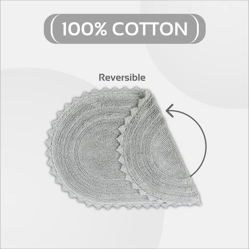Better Trends Bath Rugs Set 100% Cotton Soft & Water Absorbent Tufted Bathroom Rug for Shower, Sink Bath Mats Lilly Crochet