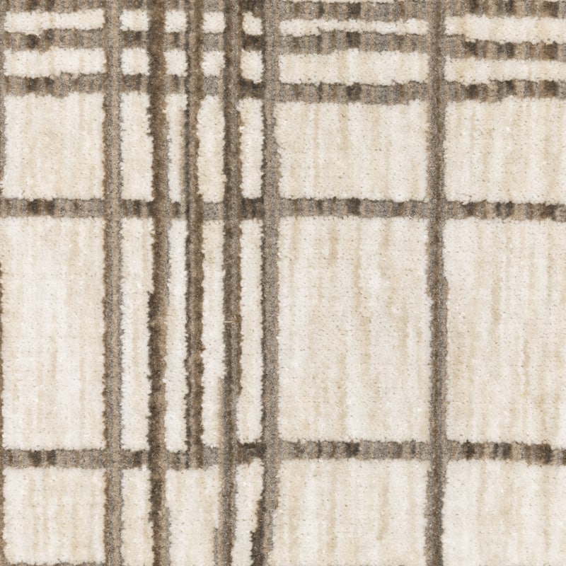 Hansel Etched Stripes Ivory/ Brown Area Rug