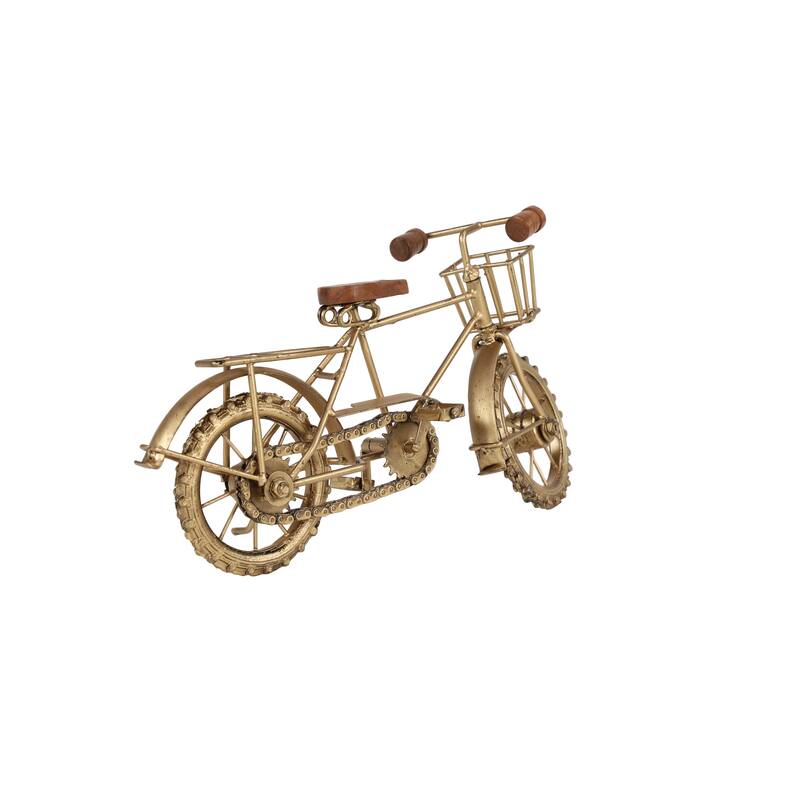 Metal Bike Decorative Sculpture - Gold - Roche River Decor