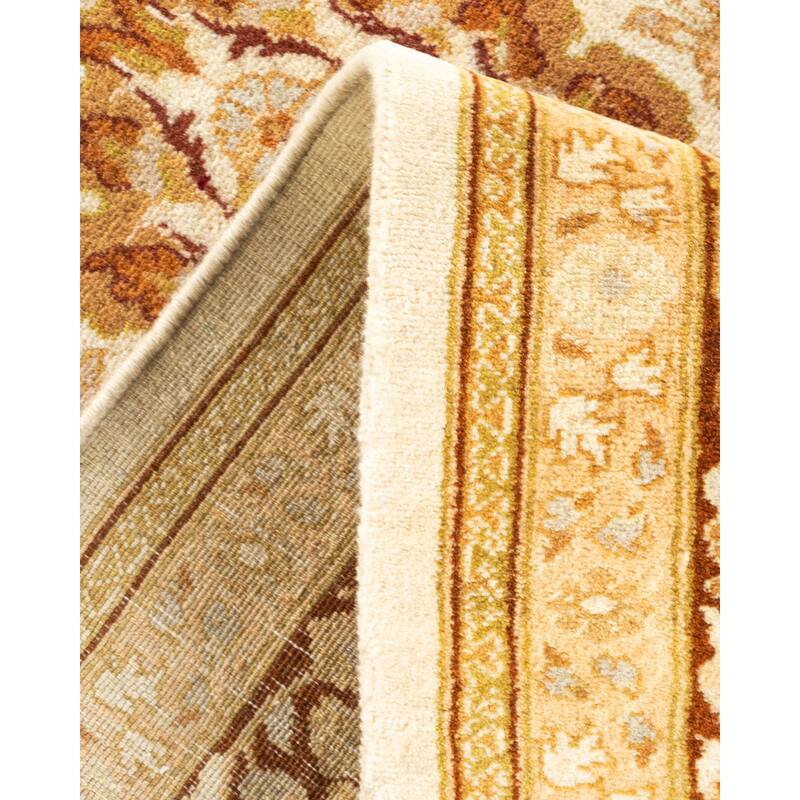Overton Hand Knotted Wool Traditional Oriental Ivory Area Rug - 6' x 9'