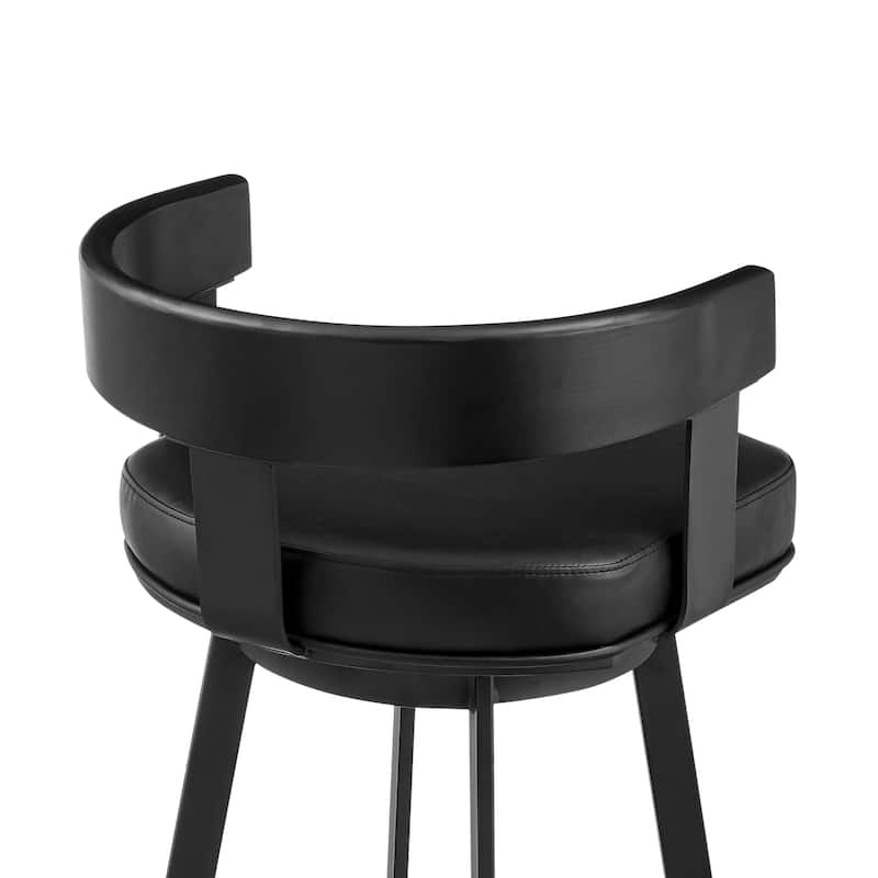 Idris Modern Swivel Bar Stool, Upholstered Counter Height Chair with Iron Frame