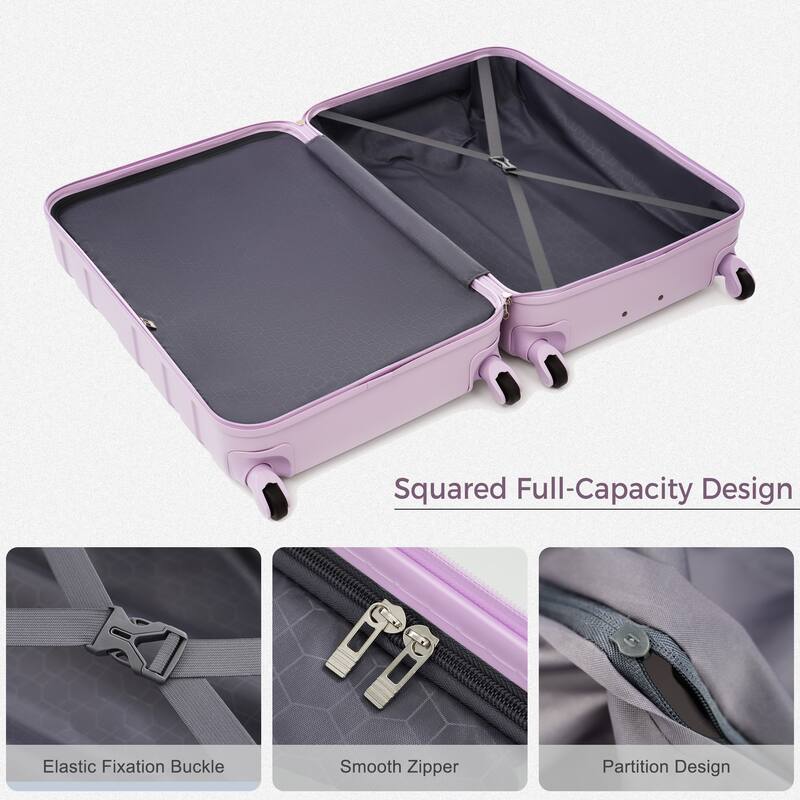 New Model ABS Hardshell 3 Piece Luggage Sets, Lightweight Durable Suitcase with Spinner Wheels and TSA Lock, for Travel