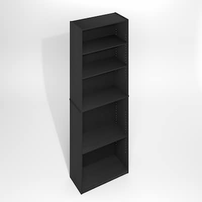 Furinno JAYA Simply Home Adjustable Shelf Bookcase, 5-Tier, Darkwood