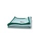 preview thumbnail 3 of 1, Work of Artisans Organic Cotton Woven Baby Blanket -Sea Green w/Dark Green Hemming
