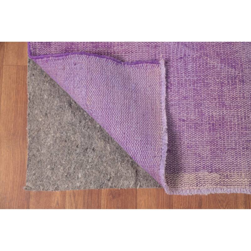 Purple Anatolian Turkish Vintage Area Rug Hand-Knotted Wool Carpet - 7'4" x 11'1"