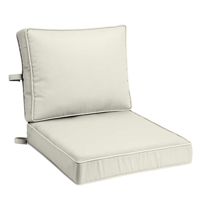 ARDEN Foam Outdoor Double Welted Deep Seat Cushion Set, 24 x 24 - Cream Woven Solid