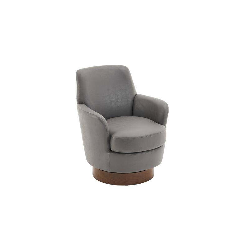 Sofa and Comfortable Swivel Barrel Chair with Gold Stainless Steel Base 