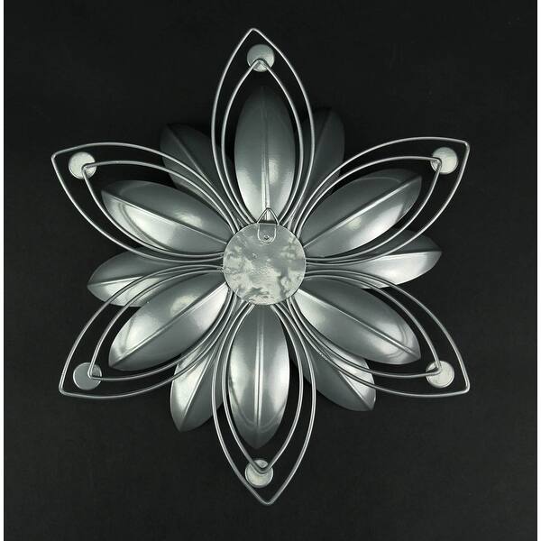 Shop Jeweled 3d Metal Art Flower Wall Sculpture Set Of 3 On Sale
