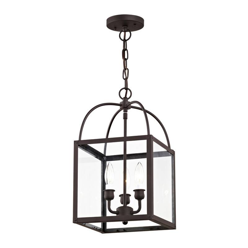 Livex Lighting 3-light Convertible Chain-hung/Ceiling-mount, 4037-07 - 10" SQ 16.5" H/10" SQ 18" H