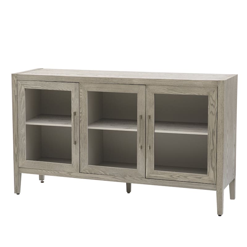 34" Tall MDF 3-door Accent Cabinet with Adjustable Shelf